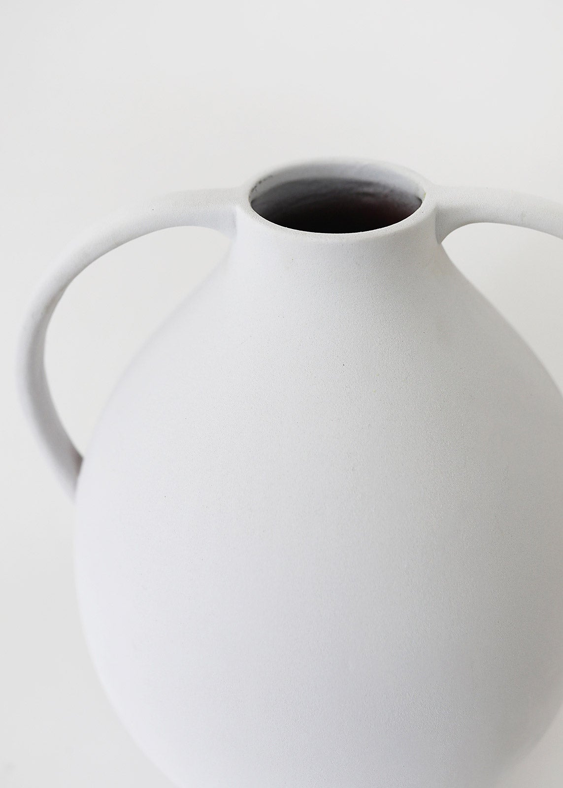 White Large Floor Jug Vase in Terra Cotta