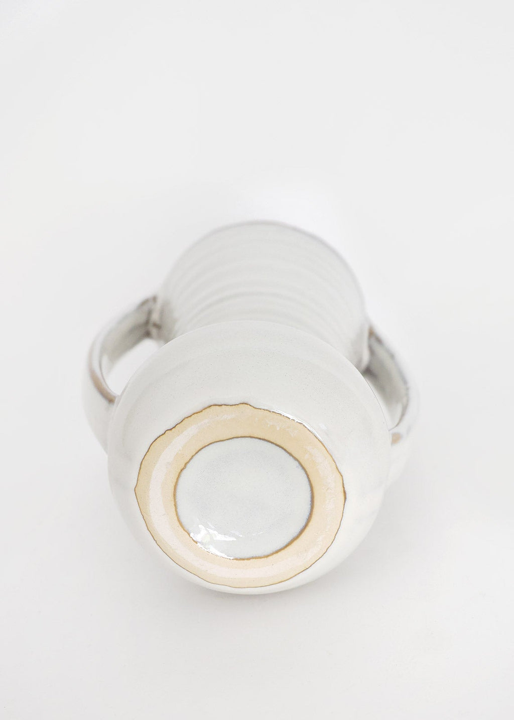 Vanilla Ceramic Vase with Handles