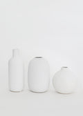 set of 3 Matte White Ceramic Bud Vases